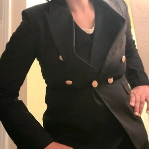 Women's Black Double-Breasted Blazer